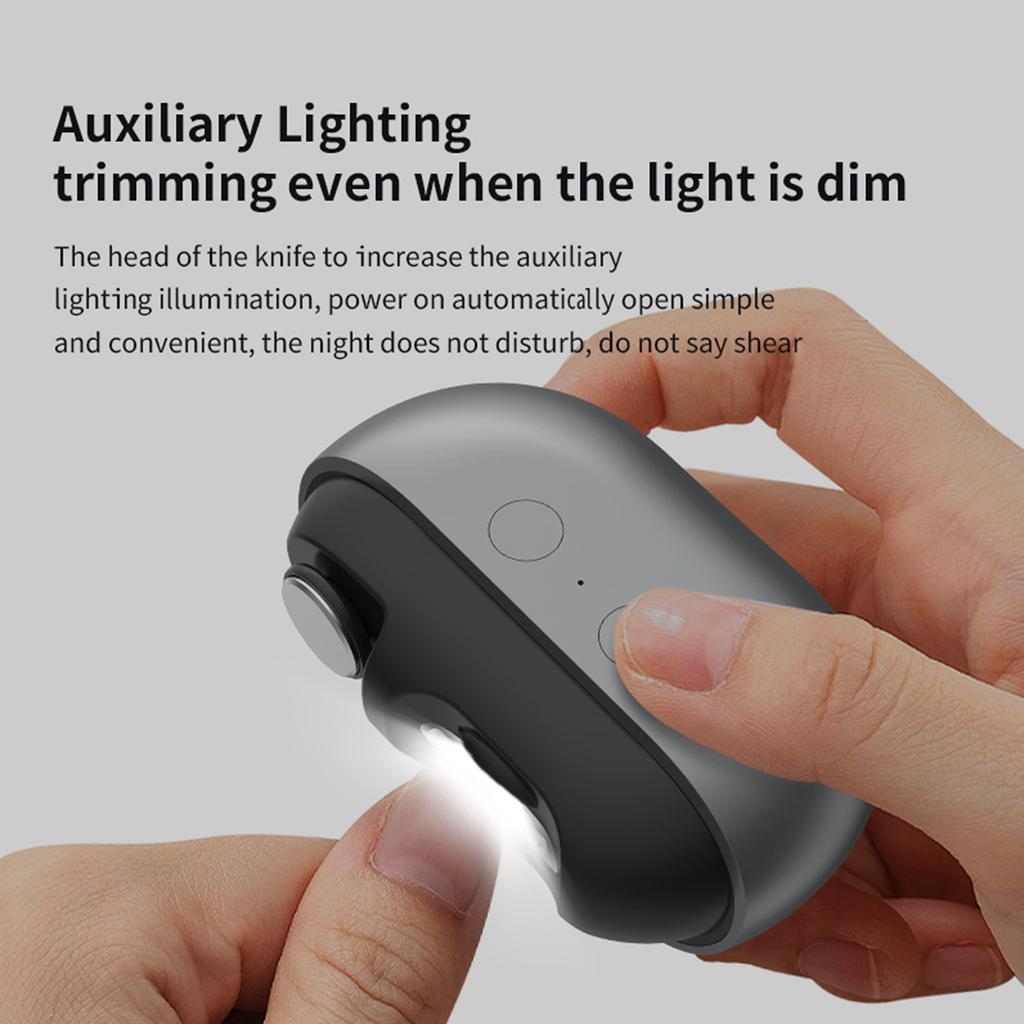 2 In 1 Electric Nail Trimmer Polisher Automatic Fingernail Cutter Type-C Charging Safety Nail Clipper for Children Adult Senior