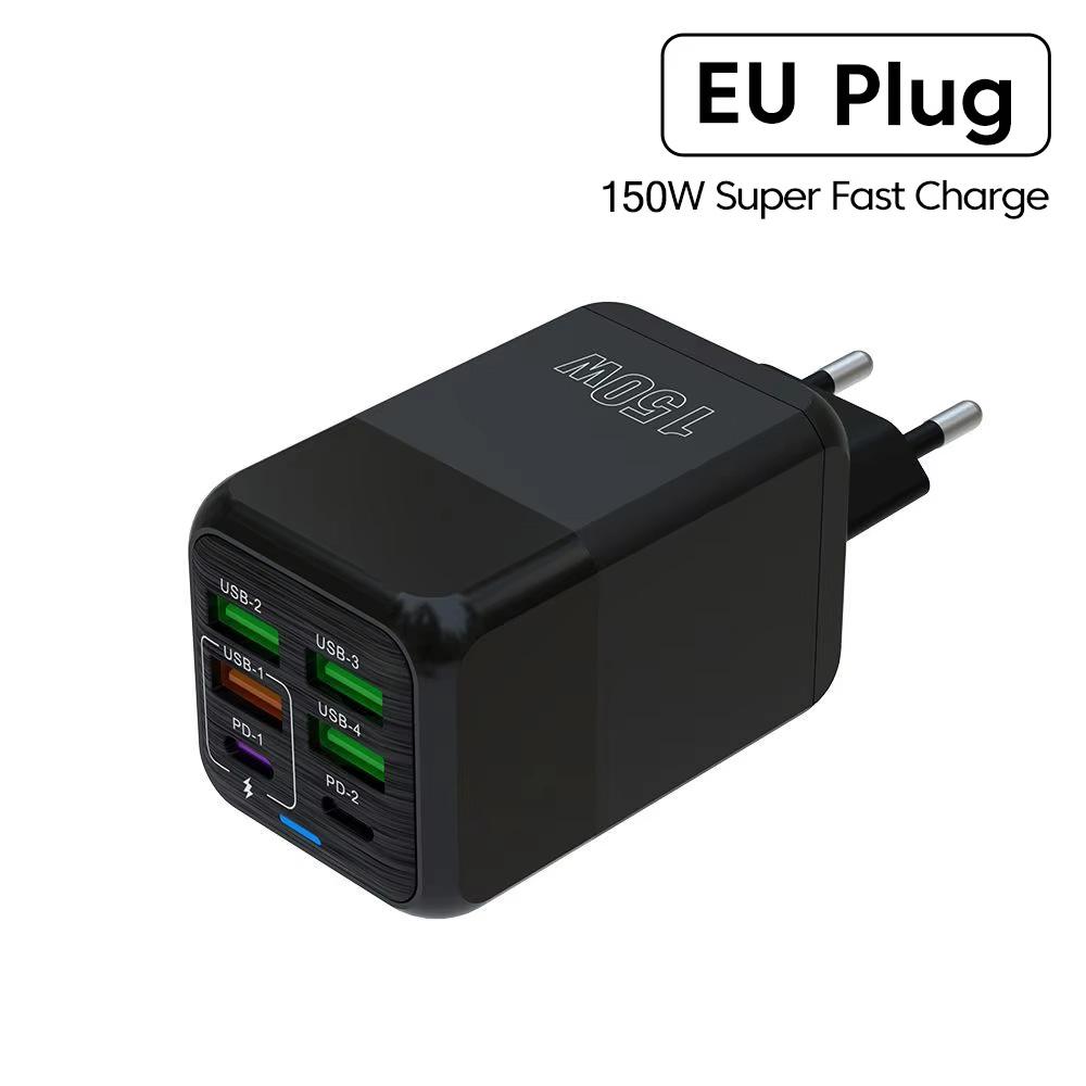 150 Вт USB C зарядное устройство 6 портов PD QC 3.0 сверхбыстрая зарядка USB зарядное устройство тип C адаптер зарядное устройство для сотового телефона для iPhone Xiaomi Samsung Huawei