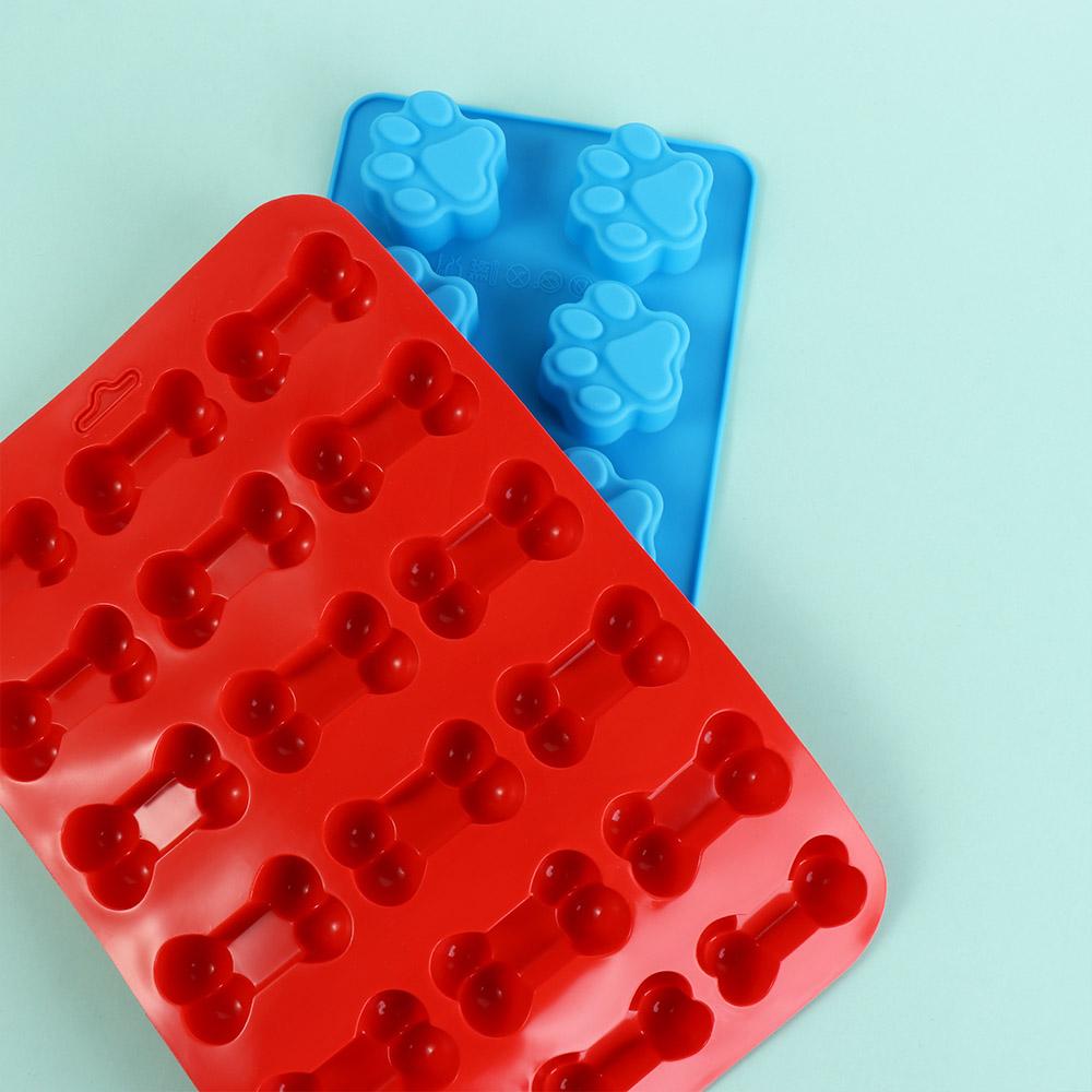 Hitzebeständige Knochen-Eiswürfelformen Silikon-Süßigkeitenform Hundepfoten Backformen Kekse