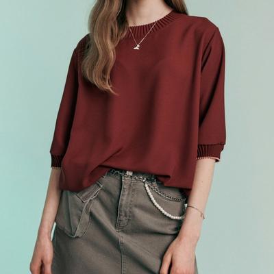 Pleats Round Neck 5 Sleeve Blouse Zc06qb600on