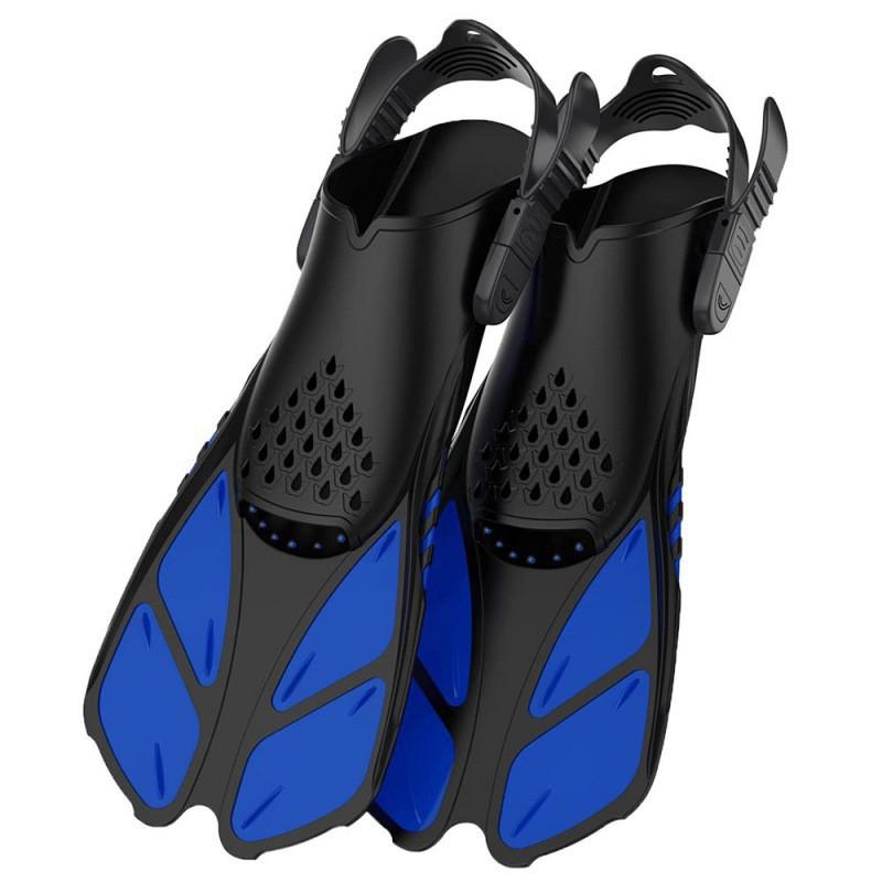 Adjustable Open-Heel Swim Fins Men Women Kids Training Snorkeling Freediving Silicone Foot Pockets