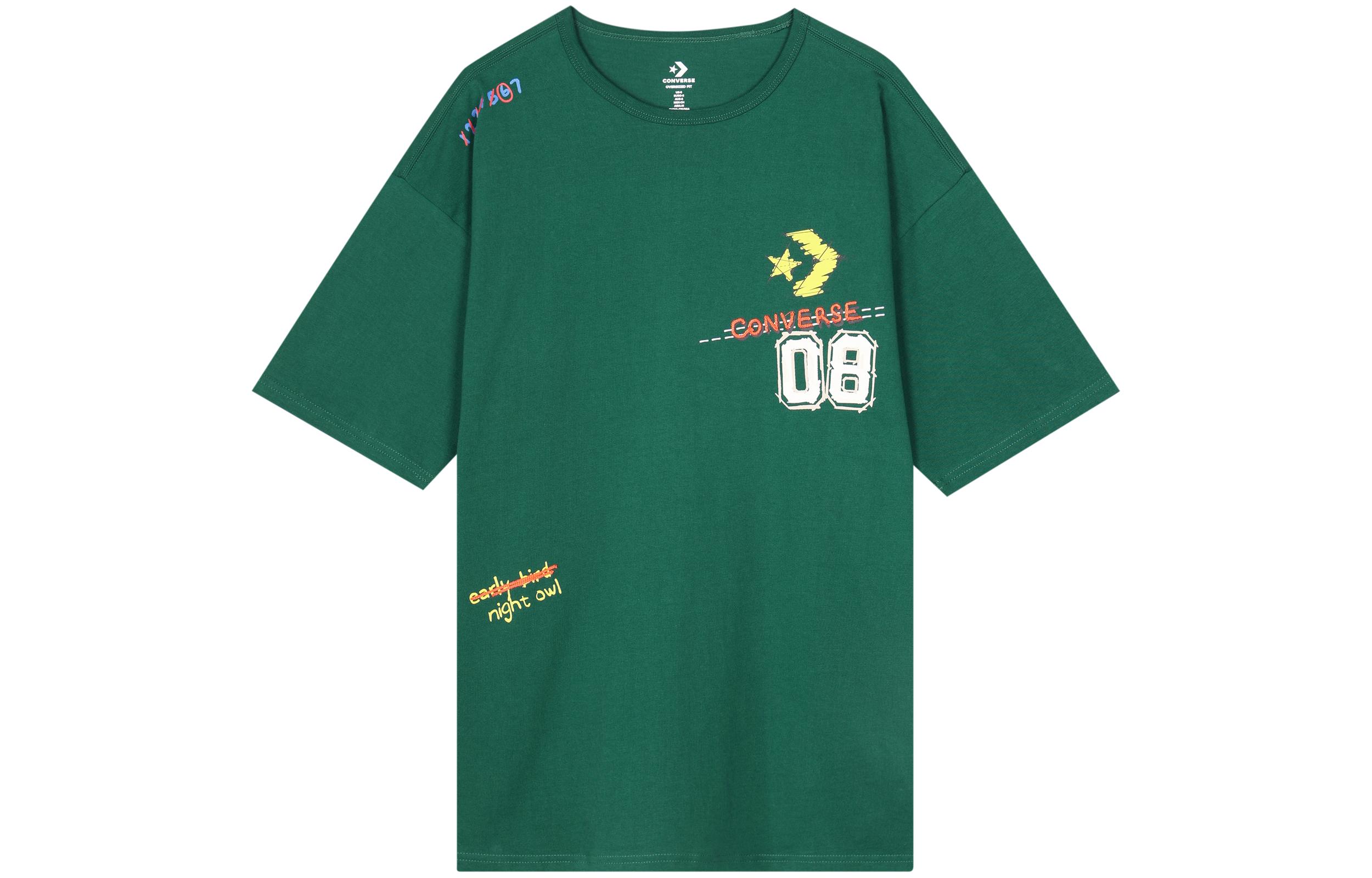 Converse T Shirts Unisex Green Crew Neck Moderate Straight Fit 10024879-A03 M