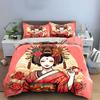 Traditional Geisha Art Set Soft Skin-Friendly Bedding Set Includes 1 Duvet Cover And 2 Pillowcase, Gift
