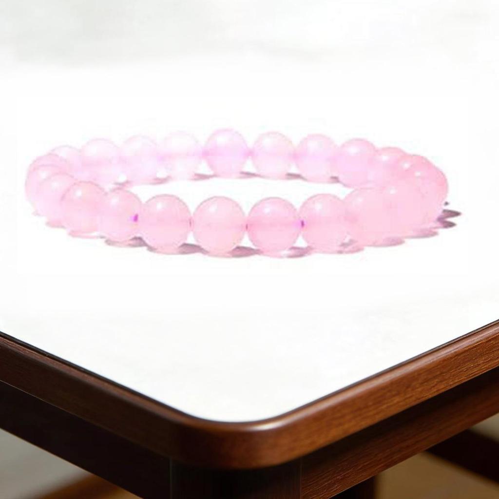 8mm Agate Natural Stone Bracelet - Fashionable Single Strand Elastic Beaded Bracelet with Round Crystal Beads