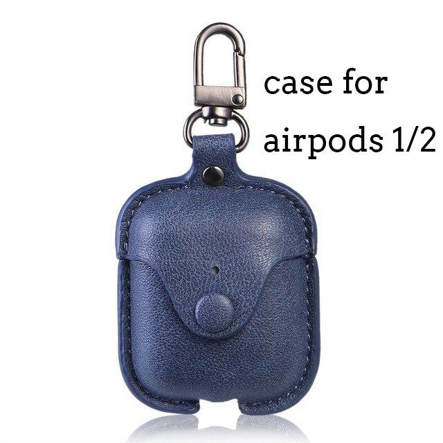 Luxury for Airpods 1 2 Case Retro Genuine Leather Case Accessories Protective Bluetooth Earphone Cover Box Bags,Black Luxury for Airpods 1 2 Case Retro Genuine Leather Case Accessories Protective Bluetooth Earphone Cover Box Bags,Black