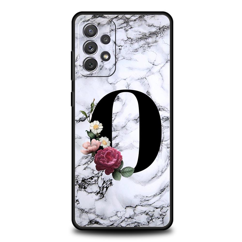 Letters Flower English Marble Phone Case For Samsung A17 A07 A55 A35 A25 A15 A05 A33 A31 A23 A21s A13 A41 A73 A53 A51 A71 Cover