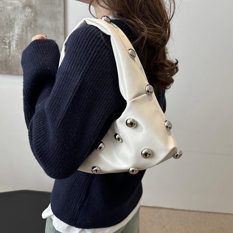 Personalized Pu Rivet Shoulder Bags Solid Color Crossbody Bag High-End Women Handbag Luxury Brand Satchel Small Tote Bag