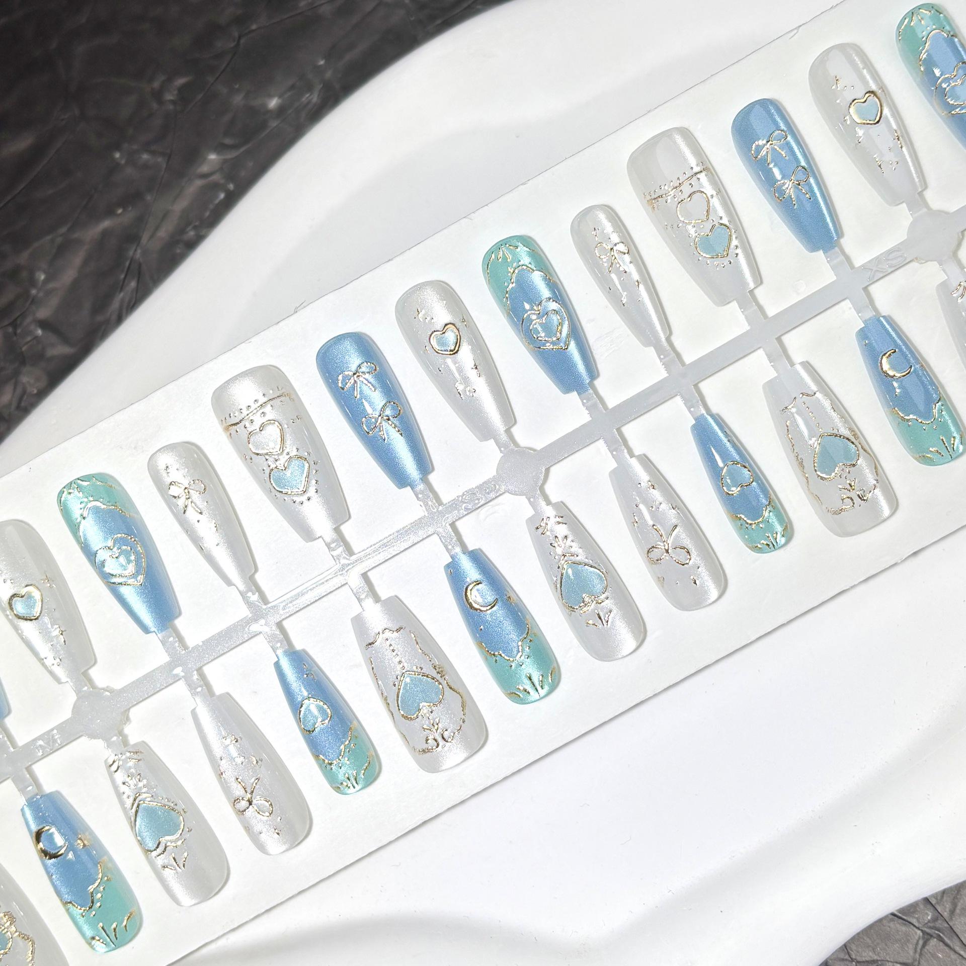 

Барочные кошачий глаз накладные ногти - Ретро, Роскошный и Элегантный Дизайн