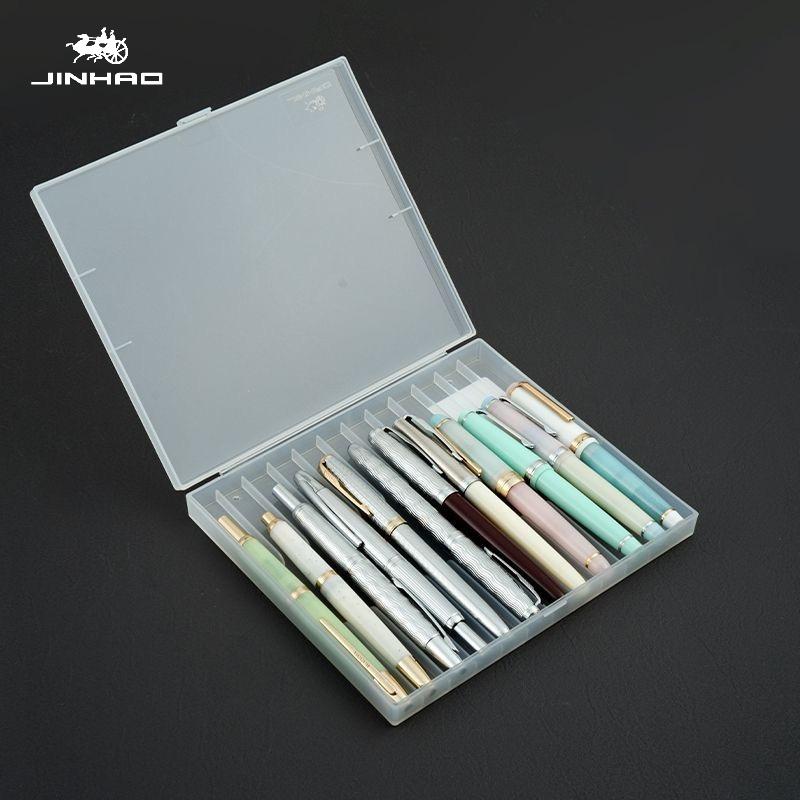 JINHAO 12-Grid Plastic Fountain Pen Display Storage Organizer Box for Pencil Case for HONGDIAN MAJOHN School Supplies Stationery