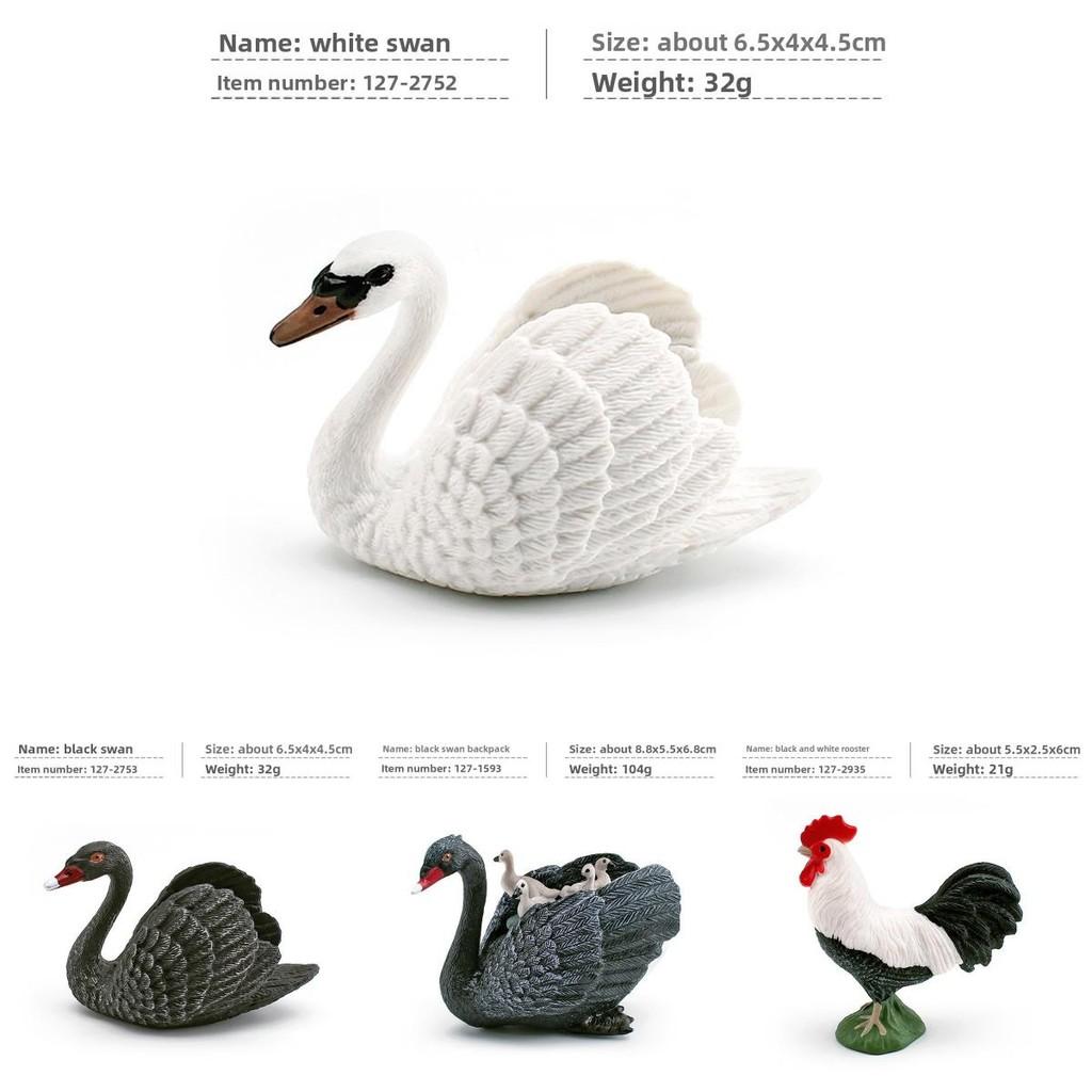 Figures Animal Realistic Model With Ducks Rooster Swans For Decorative Display