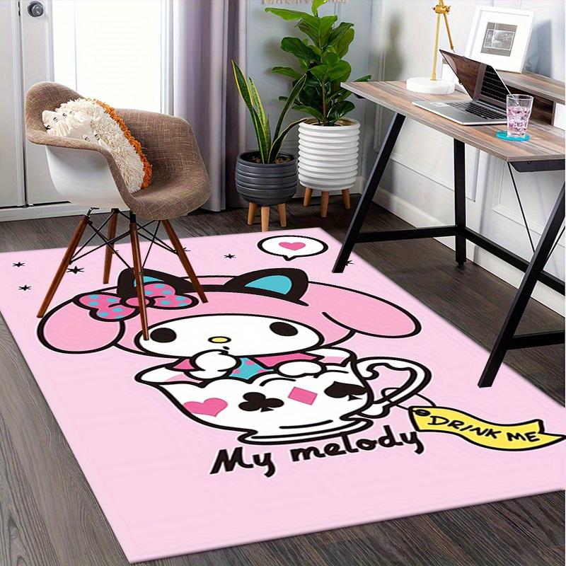 Office Rug My Melody, Drink Me Anti-Slip Rug, Machine Washable for Living Room, Bedroom, Office, Multiple Sizes, Bedroom Mat, Decorative Mat, Durable