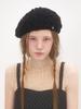 Beulaunhaes Crochet Knit Beret - Black