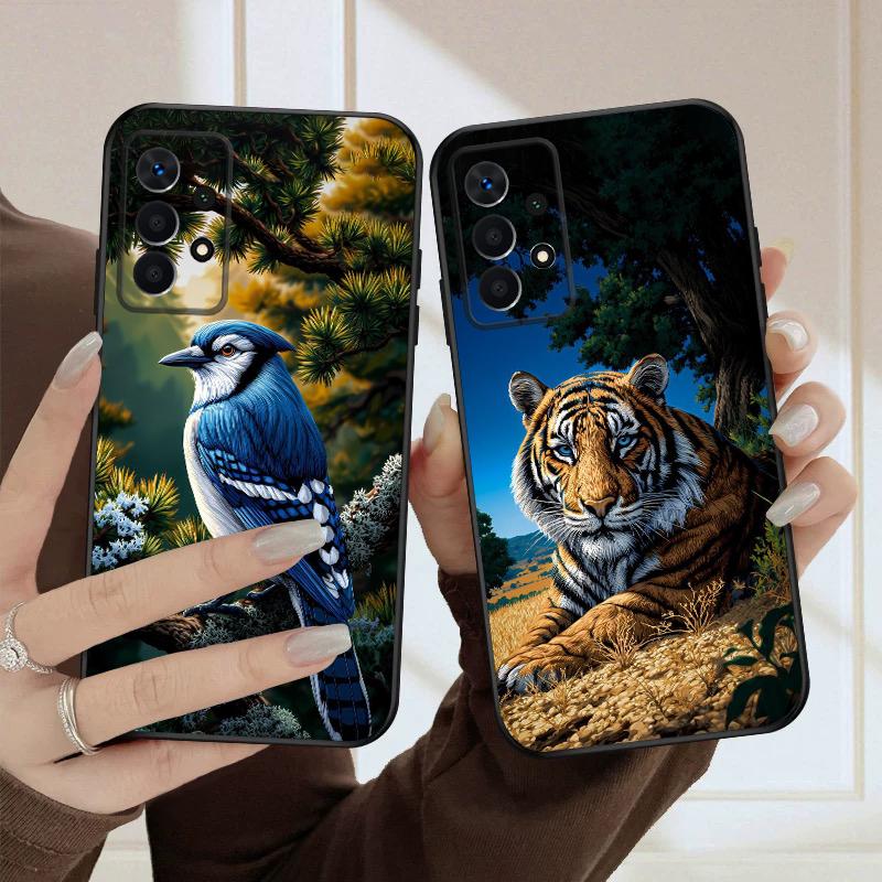 Cute Tiger and Bird For Samsung A03 Core A04 05 06 12 14 15 16 22 23 Galaxy 25 26 4G 34 35 52 53 56 71 73 90 5G Soft Phone Case