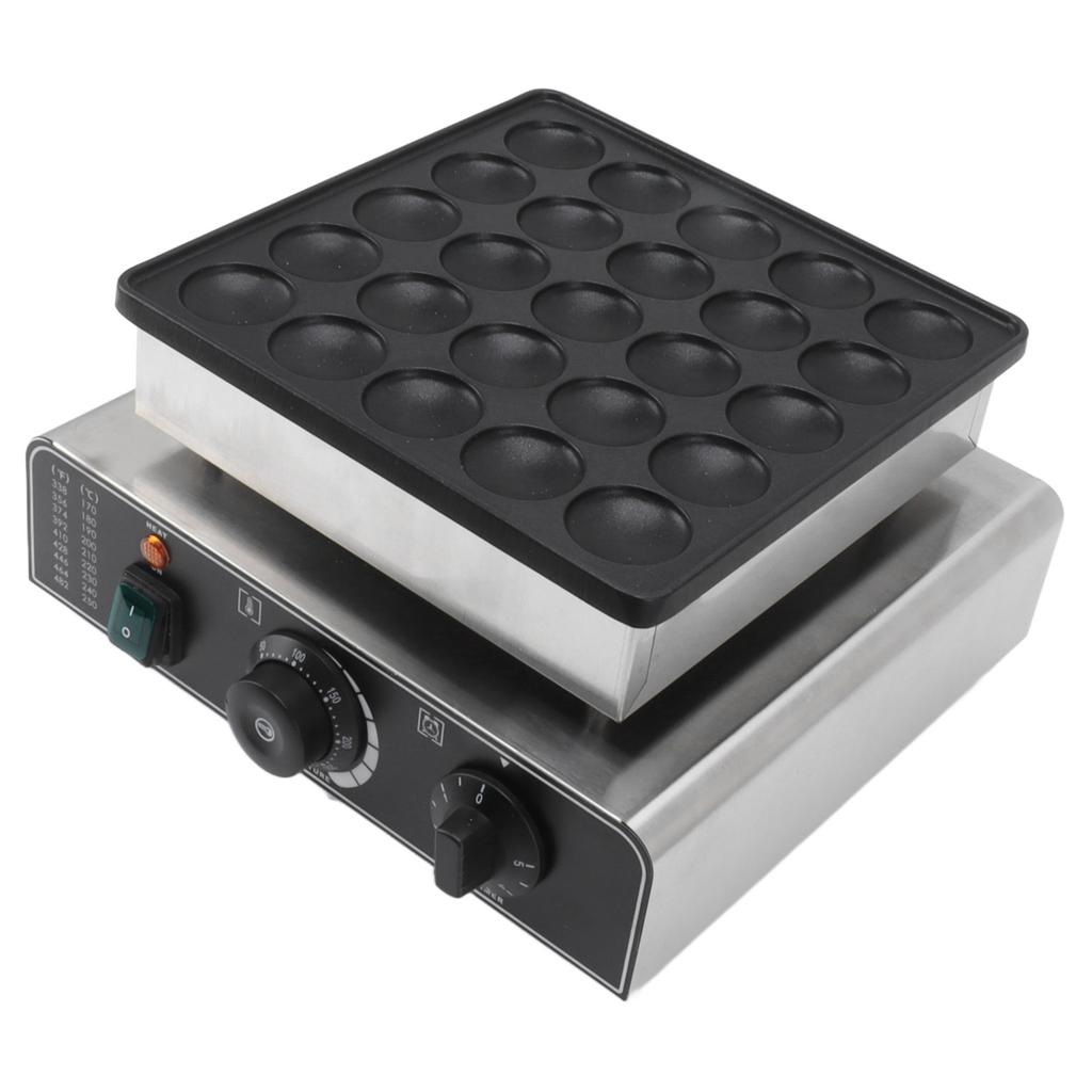 Mini Dutch Pancake Baker 850W 25PCS Non Stick Pie Muffin Waffle Maker Machine for Home Kitchen