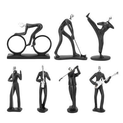 Pryskyřice hudebník figurky Abstraktní sportovní postavy mužů Dekorativní sochařský ornament pro stolní Livin