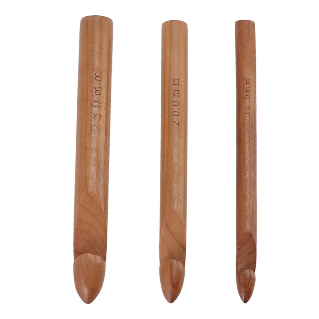 Single Head Wooden Crochet Hooks 25mm 20mm 15mm Crochet Hook for Sweaters Hats Scarves Gloves