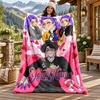 Kpop Demon Hunters Custom Name Flannel Blanket Personalized Soft Warm Plush Throw Blanket Customized Gift for Family Friends