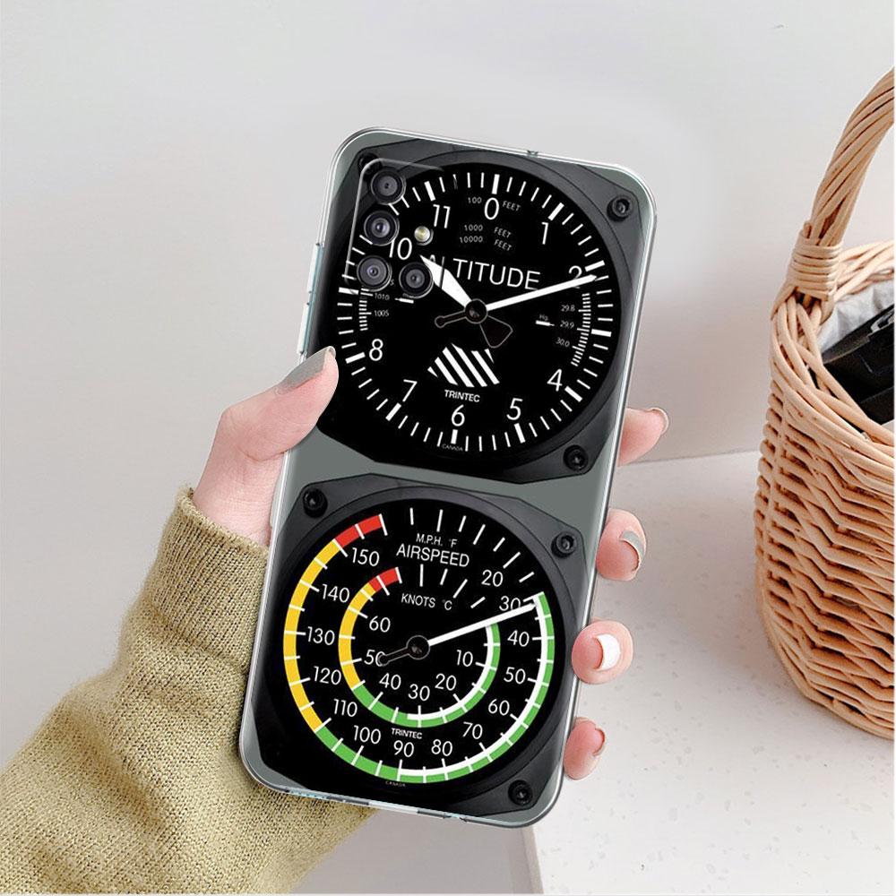 Aviation Aeroplane Helicopter Cockpit Instrument Clear Case For Samsung Galaxy A52 A12 A51 A32 A21s A71 A32 A22 AA50 Phone Cover