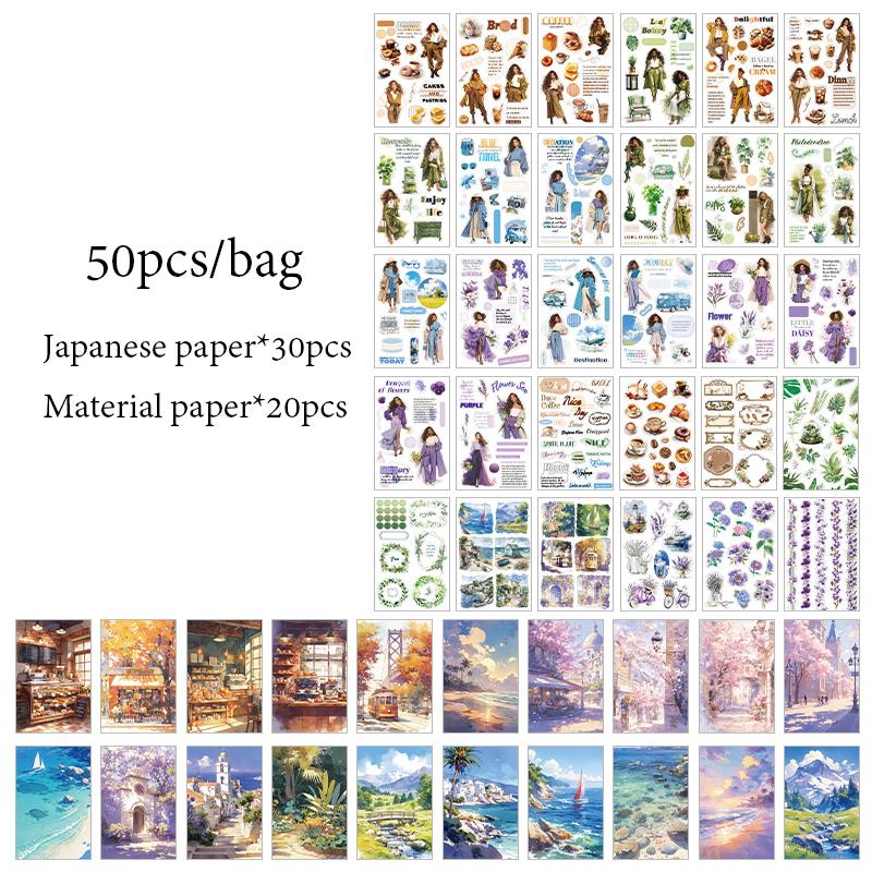 

Mr. Paper 1Style 50sheets/bag Cozy Time Series Sticker Book DIY Handbook Scrapbook Phone Case Photo Frame Calendar