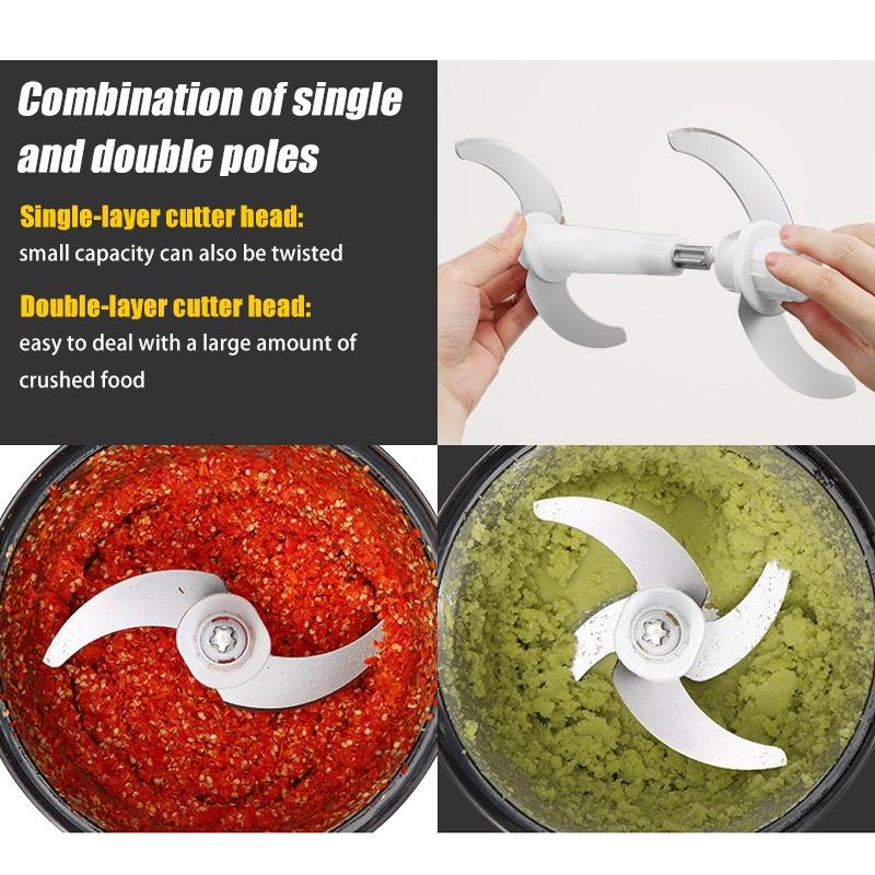 6L 2000W 2 Gear Stainless Steel Garlic Vegetable Blender Mixer Baby Food Processor Electric Meat Grinder Kitchen Chopper Mincer