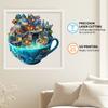 House On A Cup Wooden Puzzle Irregular Small Animal Pieces Flat Wooden Puzzle