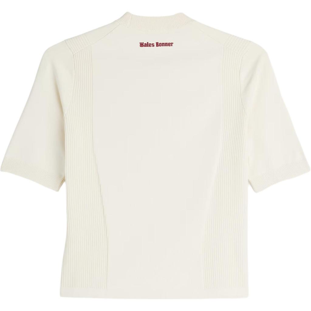 Adidas Originals Wales Bonner Logo Slim Fit Comfortable Simple Knit Short Sleeve T-Shirt Women T-Shirts White JL9587