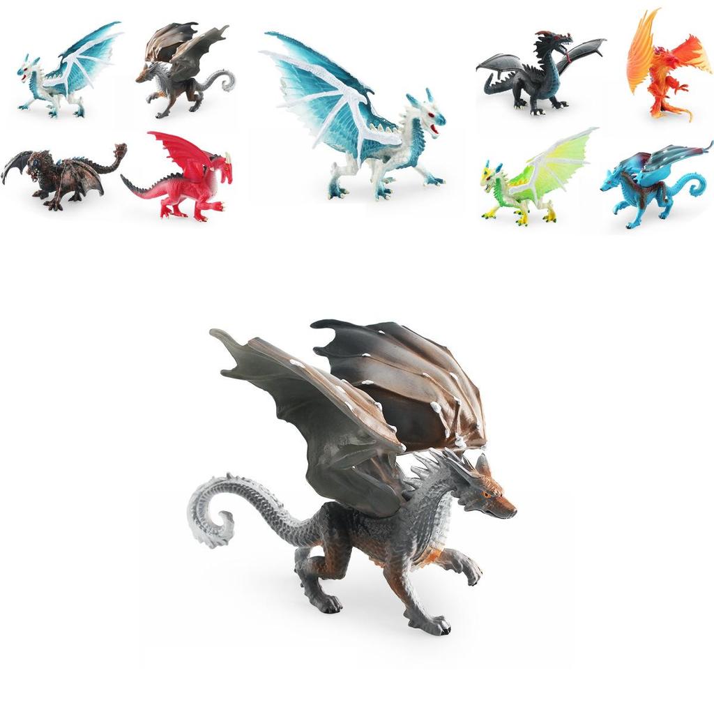 Colorful Pvc Dragon Creations Western Mythology Ice Dragon Fire Eagle Steel Dragon Tabletop Decor