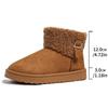 Fashion Faux Fur Non Slip Snow Boots Women 2025 Winter Round Toe Thick Bottom Ankle Boots Brown Warm Short Plush Cotton Booties