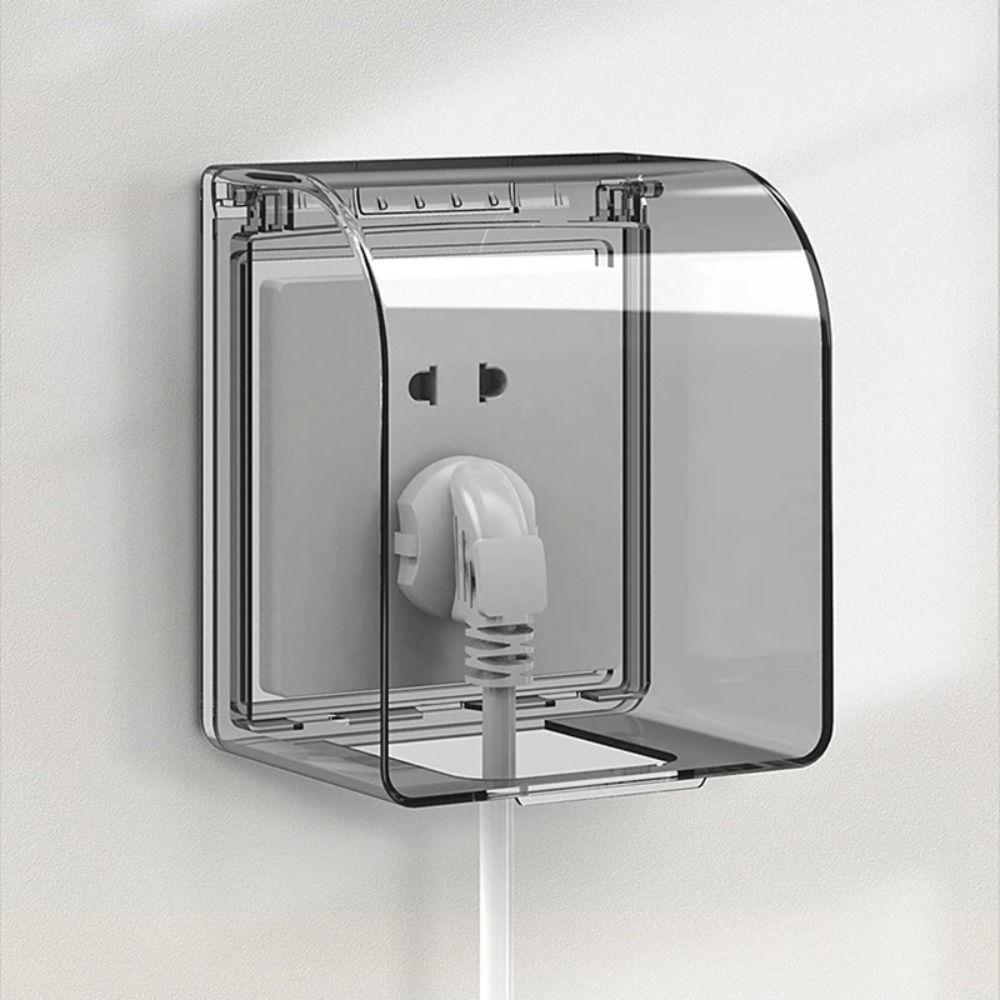 Self-Adhesive 86 Type Wall Socket Waterproof Box Plastic Prevent Electric Shock Electric Plug Cover Antifouling Safe