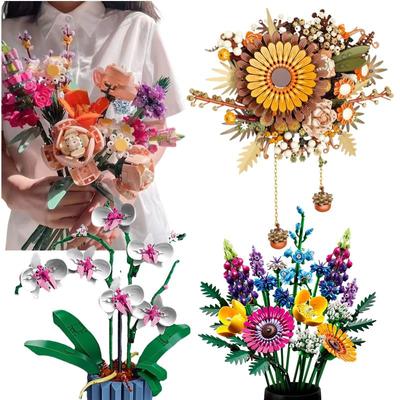 Rolig glädje Evig konstgjorda rosor Block Krysantemum Blomma Heminredning Vildblomma Byggsten Bukett Flicka Present