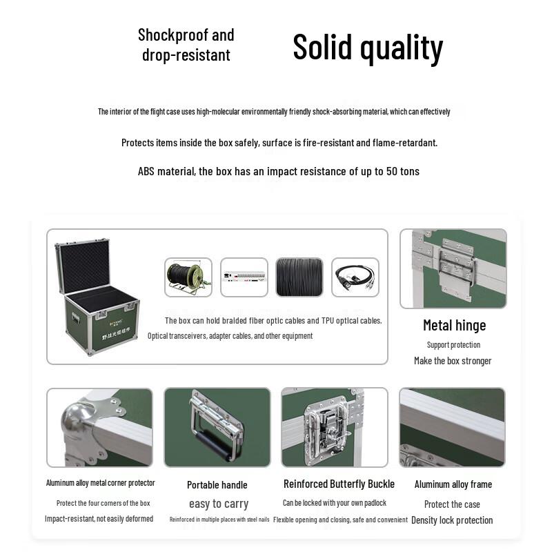 BOYANG 4-Compartment Aluminum Cable Flight Case