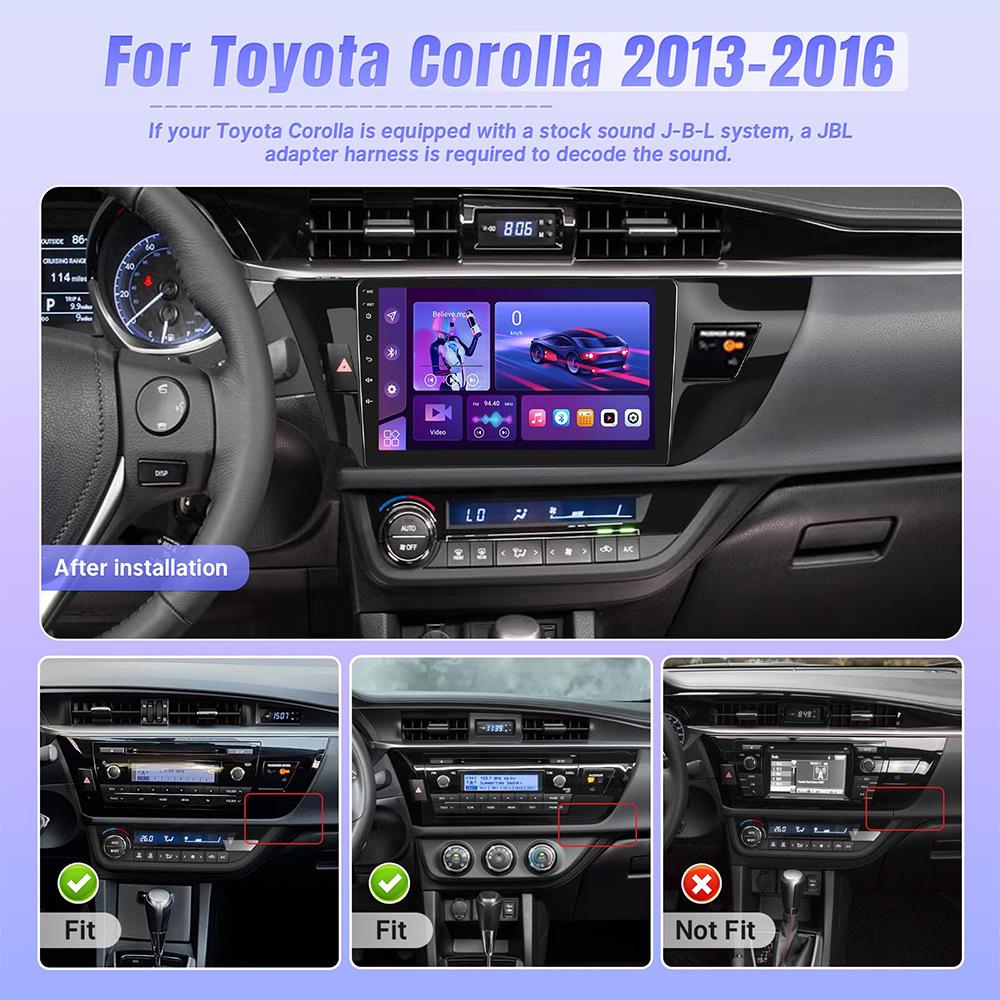 10.1" Wireless CarPlay Android GPS Navigation Radio for Toyota Corolla 2013-2016, 2GB+32GB