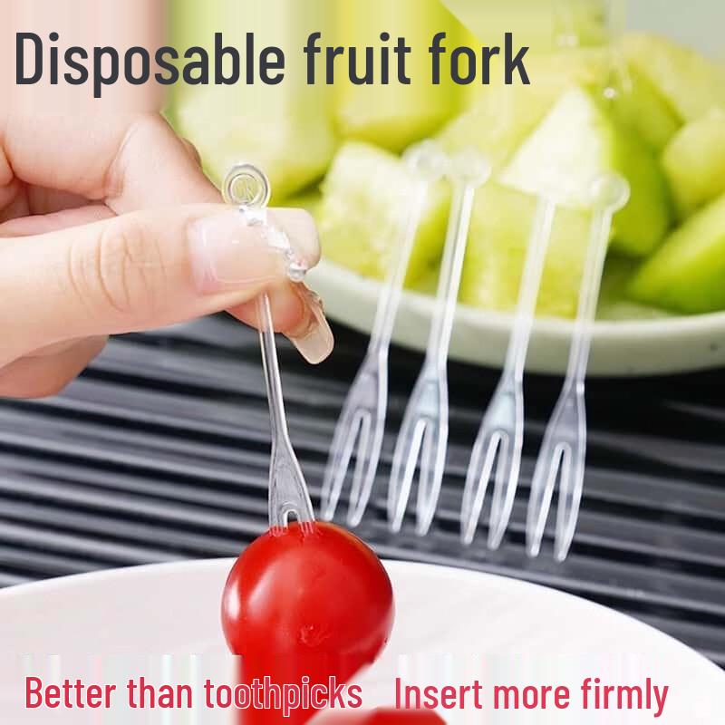 ZISIZ Disposable Plastic Fruit and Cake Forks