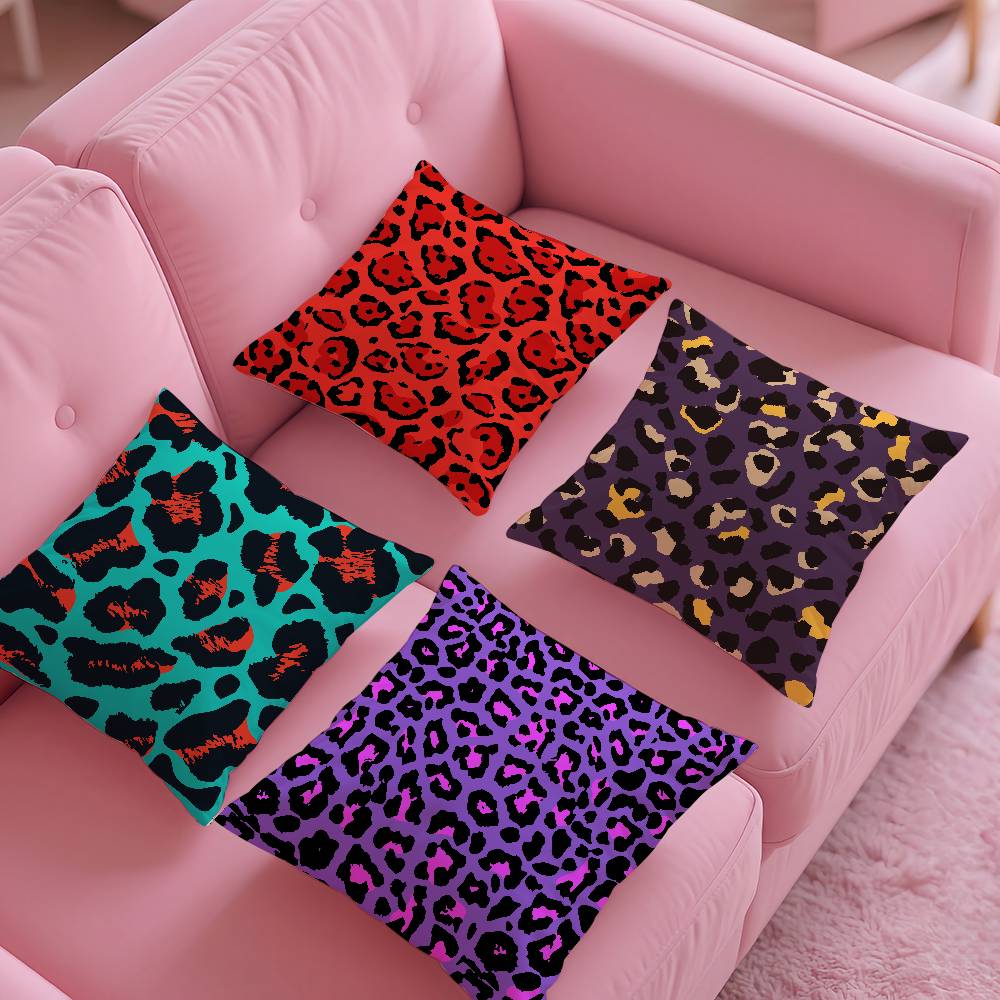 Art Leopard Print Texture Pillow Case Pattern Printing Pillowcase Living Room Sofa Cushion Cover Bedroom Room Decor