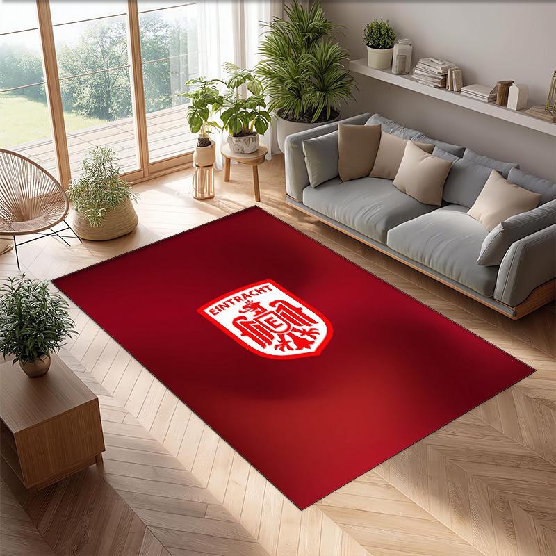Eintracht Frankfurt Football Print Crystal Velvet Rug, Comfortable Water Absorbent Non Slip Indoor Floor Carpet
