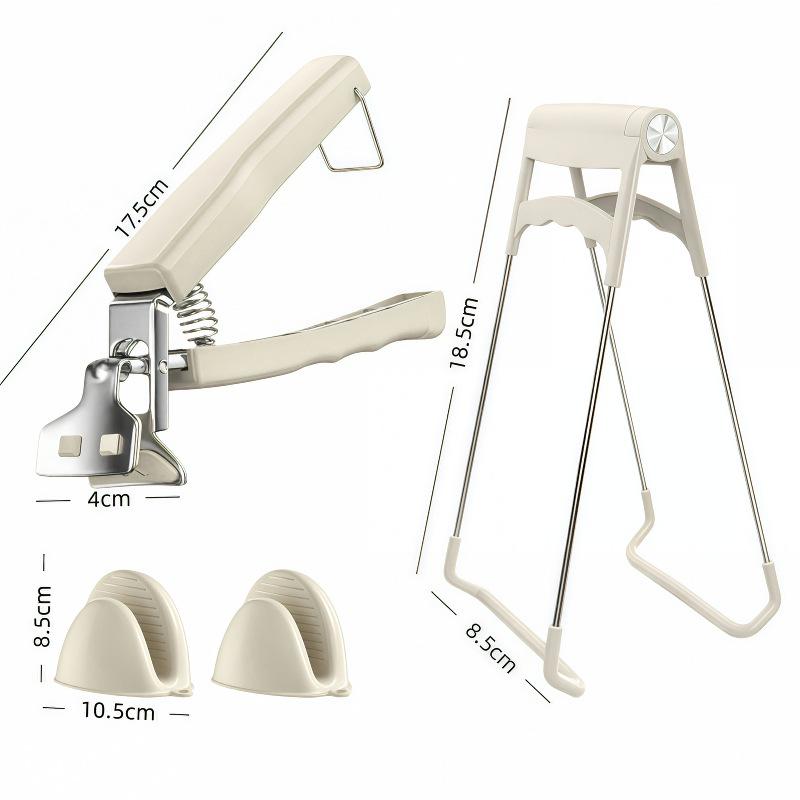 Stainless Steel Heat-Resistant Bowl and Plate Lifting Tongs Set