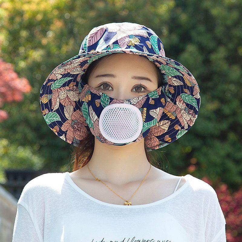 Tee pflücken und auf dem Feld arbeiten, Sonnenhut mit Belüftungsloch, integrierte Gesichtsbedeckung durch Maske, Sonnenschutz UV-Sonnenhut