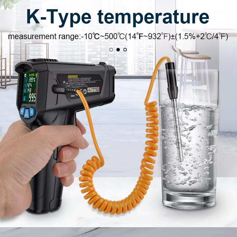 -50 to 400 Degree  Digital Infrared Thermometer Laser Temperature Meter Non-contact Pyrometer Hygrometer IR Thermometer