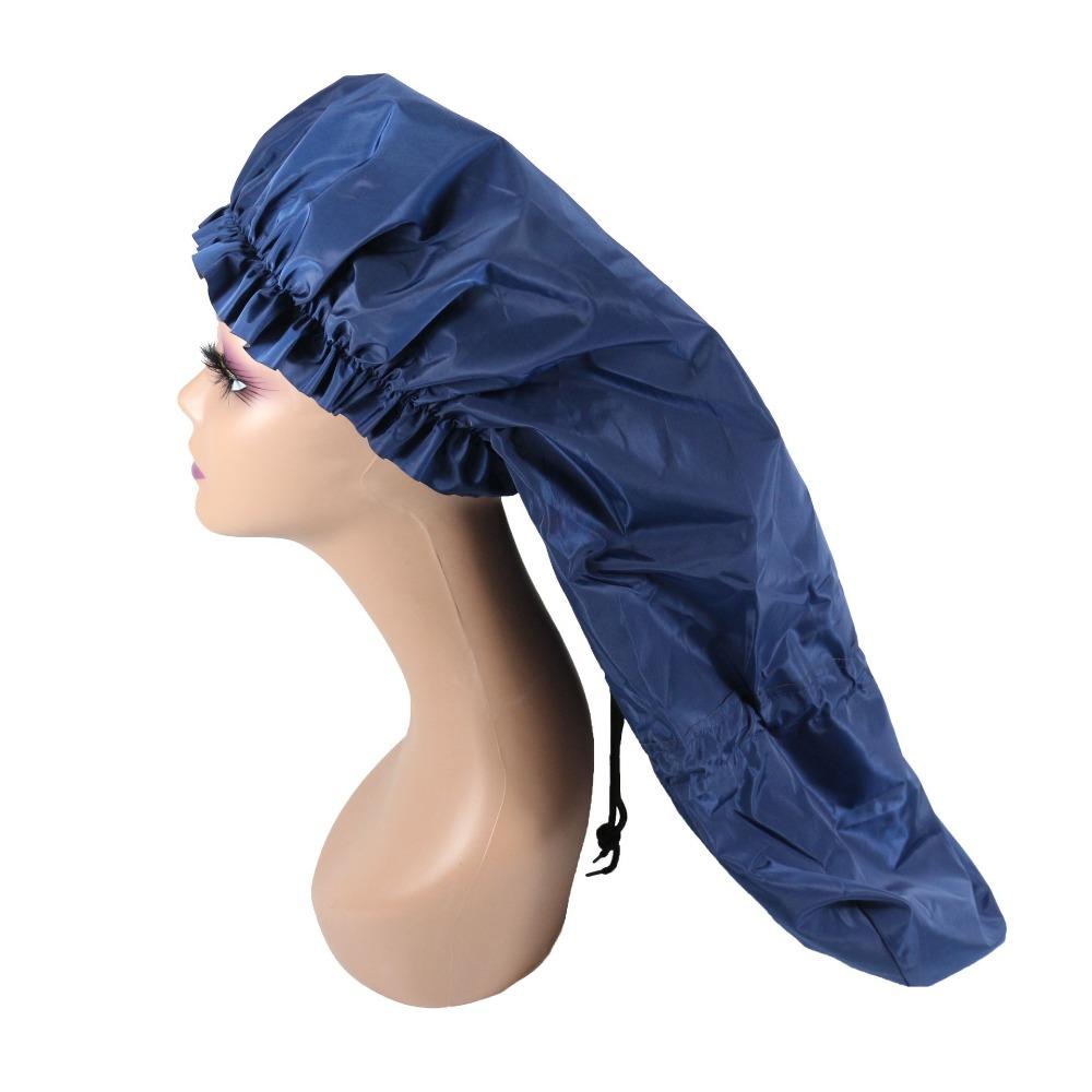 

Reusable Bath Caps Waterproof Hair Bonnets New Shower Caps for Women Long Hair темно-синього кольору