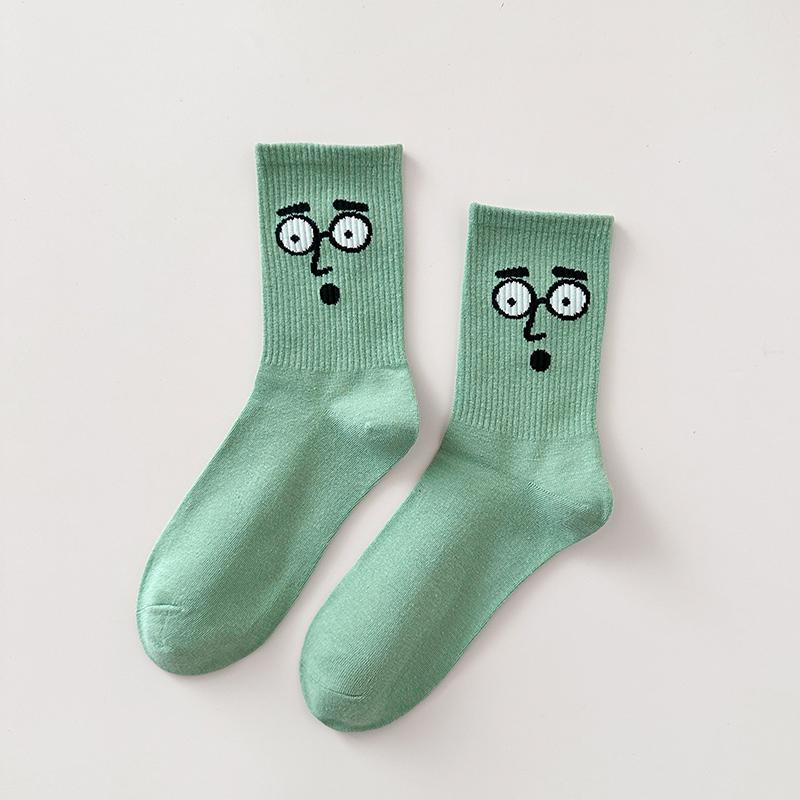 Korean Funky Harajuku Trend Women Socks Unisex Funny Socks 16 Colors Combed Cotton Street Skateboard Casual Couple Crew Socks