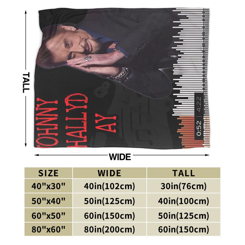 Johnny Hallyday Plush Blankets Children Flannel Throw Blanket For Bedroom Warm Soft Quality Bedspread Gift Idea