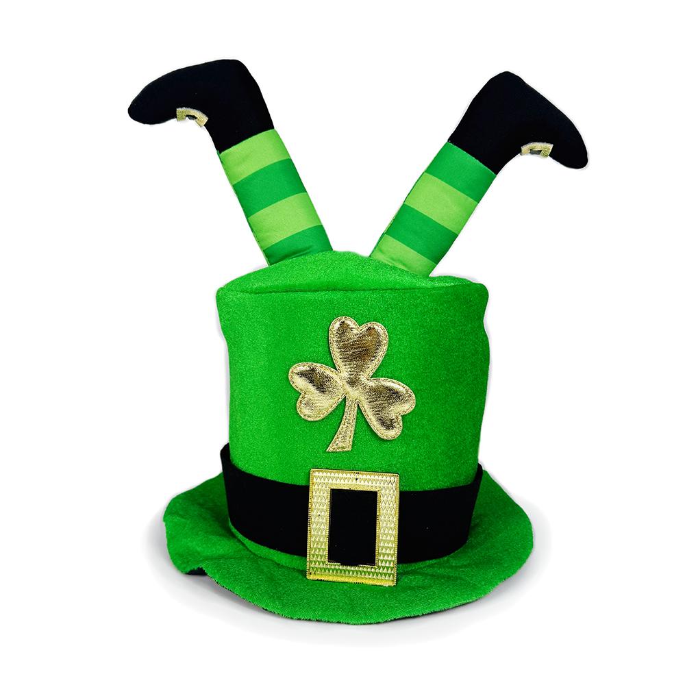 

St.Patrick s Day Headear Green Leg Tall Hat Cosplay Irish Festival Shamrock Hats Carnival Halloween Party Costume Props