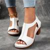 Women's Plus Size Open Toe Strap Casual Block Heel Sandals Comfortable Slip On Summer Footwear with Adjustable Back Closure