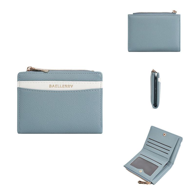 Baellerry Women Fashion Bi-fold Wallets Artificial Leather Hasp Zipper Coin Purse Card Holder