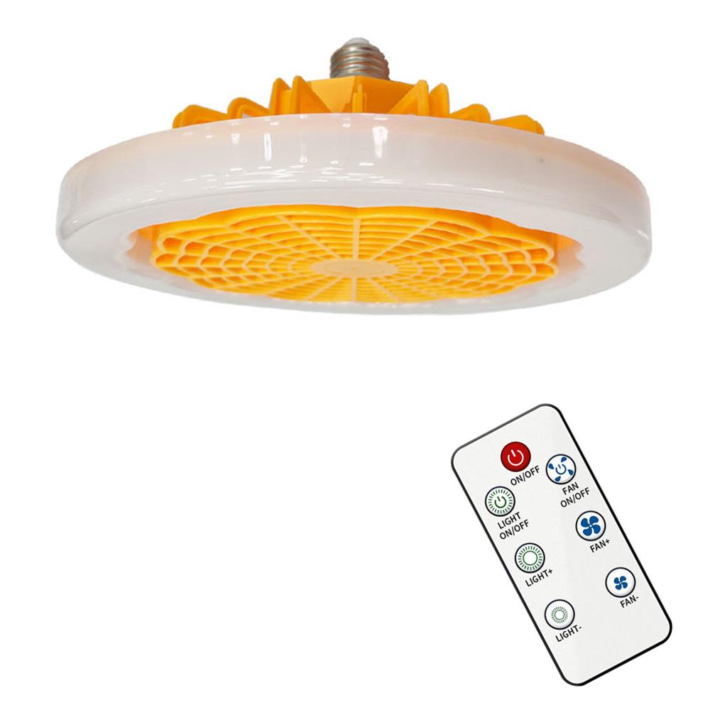 E27 Ceiling Fan Lamp 30W Remote Control Integrated Ceiling Fan Light Removable Illumination Fan Light for Living Room Bedroom