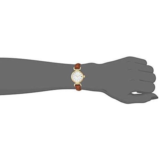 Fieldwork Watch Analog I-Bunny Date Leather Strap White Dial YM001-3 Ladies Brown