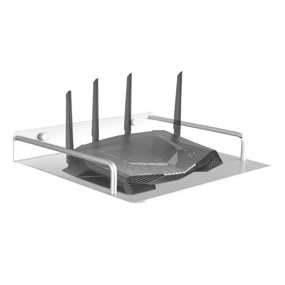 Black/Silver TV Set Top Box Support Rack Single-Layer Storage Shelf Bracket Router Stand  Mini Pc