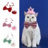 2Pcs/Set Creative Pet Sequin Bow Tie Adjustable Pet Crown Collar Pet Headpiece  Pet birthday Costume
