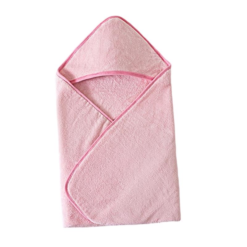 

Baby Hooded Bath Towel Bathrobe Shower Blanket Quick Dry Soft Capes for Infant Strong Absorbent Breathable Poncho Towel розовый