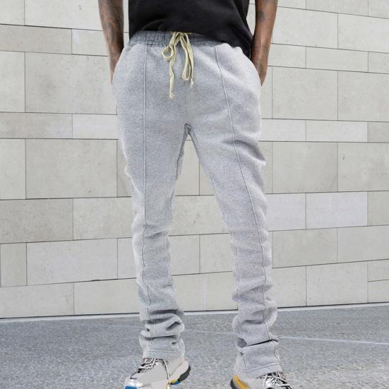 

Мужские спортивные брюки с боковыми карманами и эластичной резинкой на талии в полоску в стиле пэчворк, однотонные спортивные штаны для тренировок в тренажерном зале и бега M чёрный